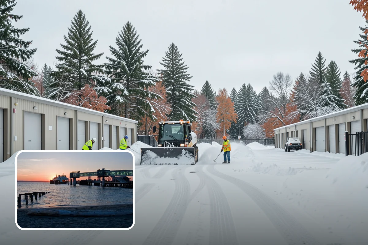 Airport Snow Removal in Edmonds, Snohomish County, WA - Terminal curbs and passenger drop-offs kept flowing