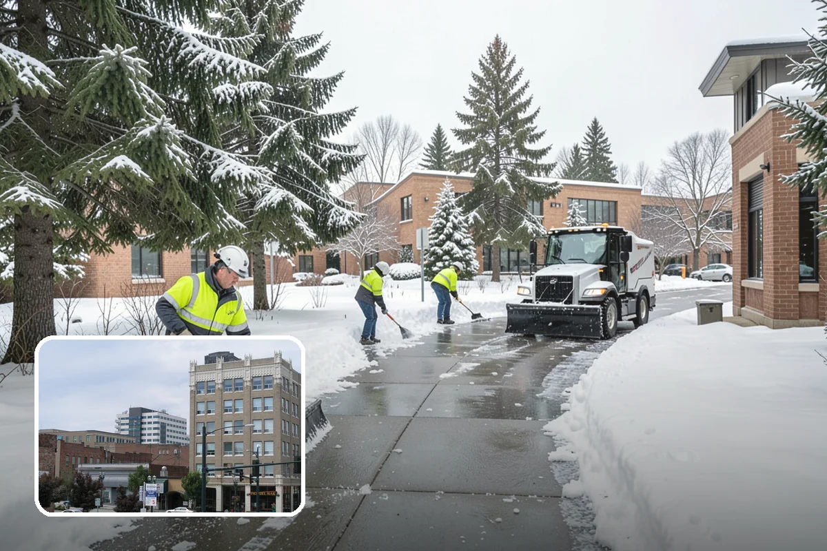Airport Snow Removal in Everett, Snohomish County, WA - Terminal curbs and passenger drop-offs kept flowing