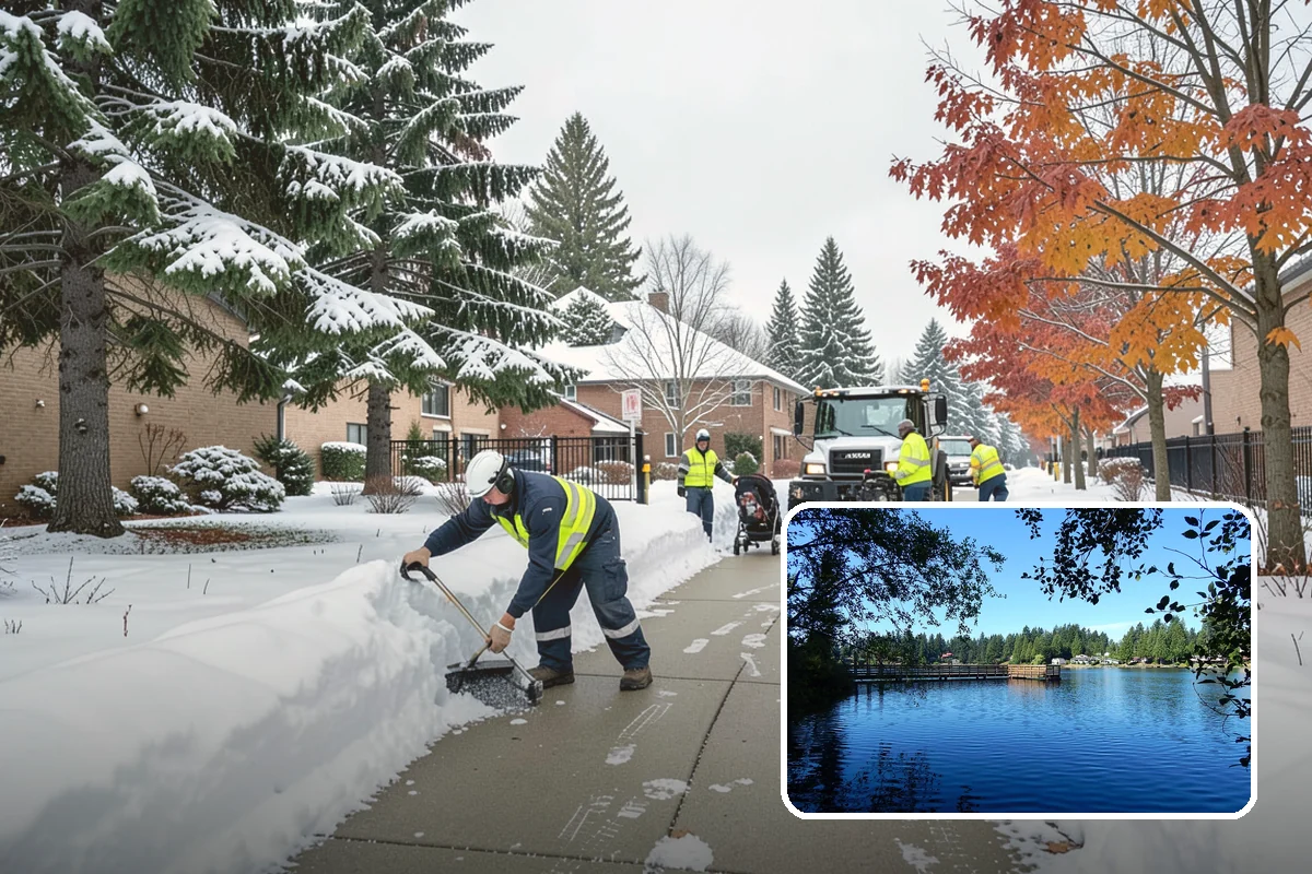 Airport Snow Removal in Federal Way, King County, WA - Terminal curbs and passenger drop-offs kept flowing
