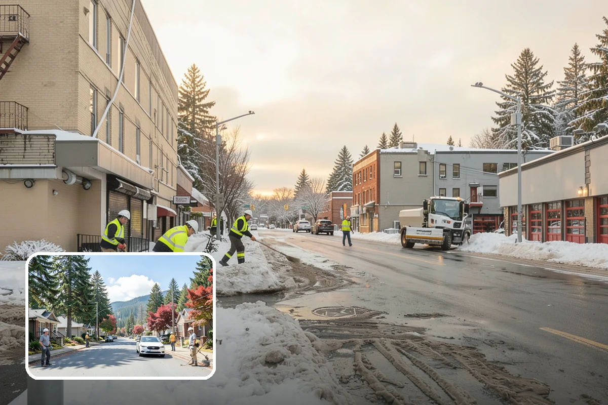 Airport Snow Removal in Hunts Point, King County, WA - Terminal curbs and passenger drop-offs kept flowing