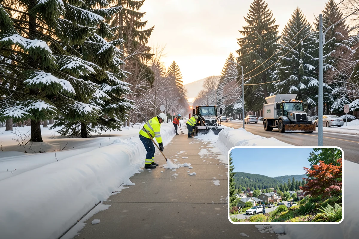 Airport Snow Removal in Index, Snohomish County, WA - Terminal curbs and passenger drop-offs kept flowing