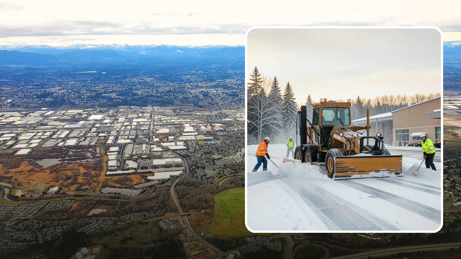 Airport Snow Removal in Kent, King County, WA - From FBO ramps to terminal curbs and employee lots, we keep aviation ground-side surfaces clear so passengers, crews, and...
