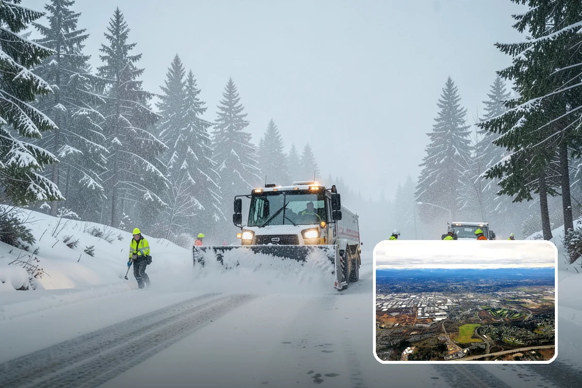 Airport Snow Removal in Kent, King County, WA - Terminal curbs and passenger drop-offs kept flowing