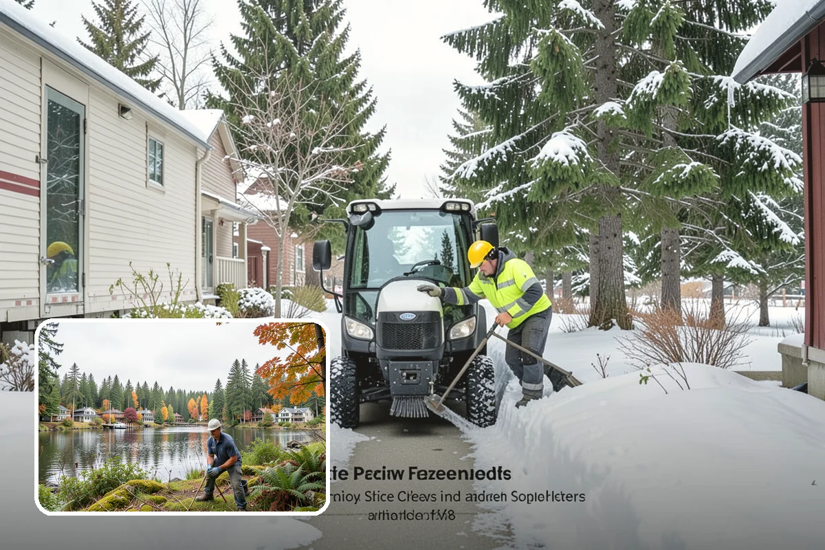 Airport Snow Removal in La Conner, Skagit County, WA - Terminal curbs and passenger drop-offs kept flowing