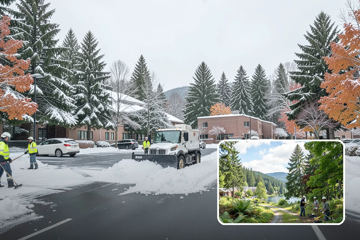 Airport Snow Removal in Lake Forest Park, King County, WA - Terminal curbs and passenger drop-offs kept flowing