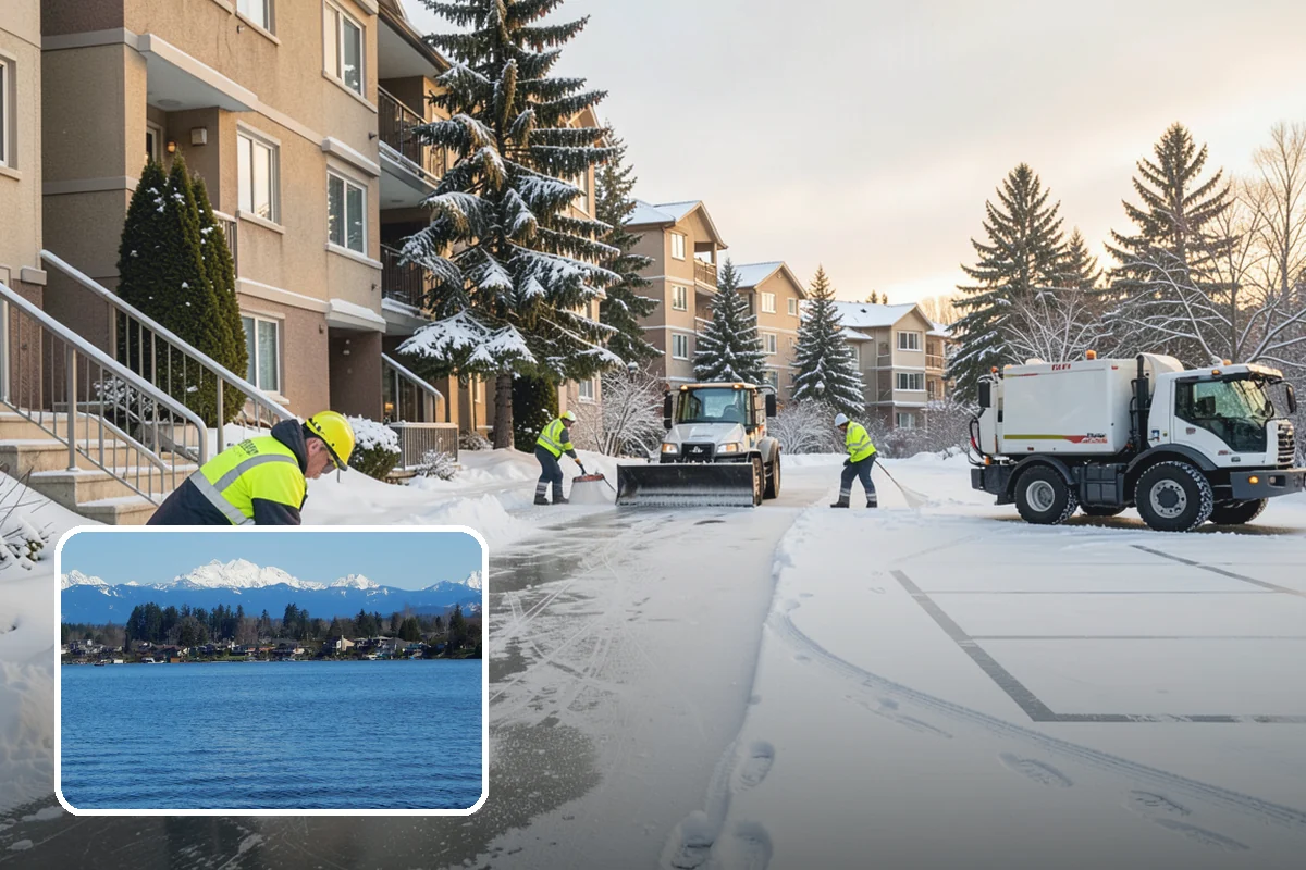 Airport Snow Removal in Lake Stevens, Snohomish County, WA - Terminal curbs and passenger drop-offs kept flowing