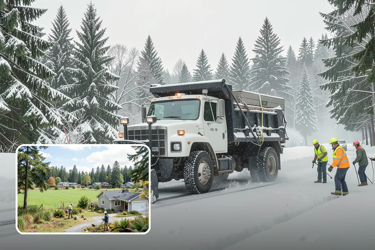 Airport Snow Removal in Lyman, Skagit County, WA - Terminal curbs and passenger drop-offs kept flowing