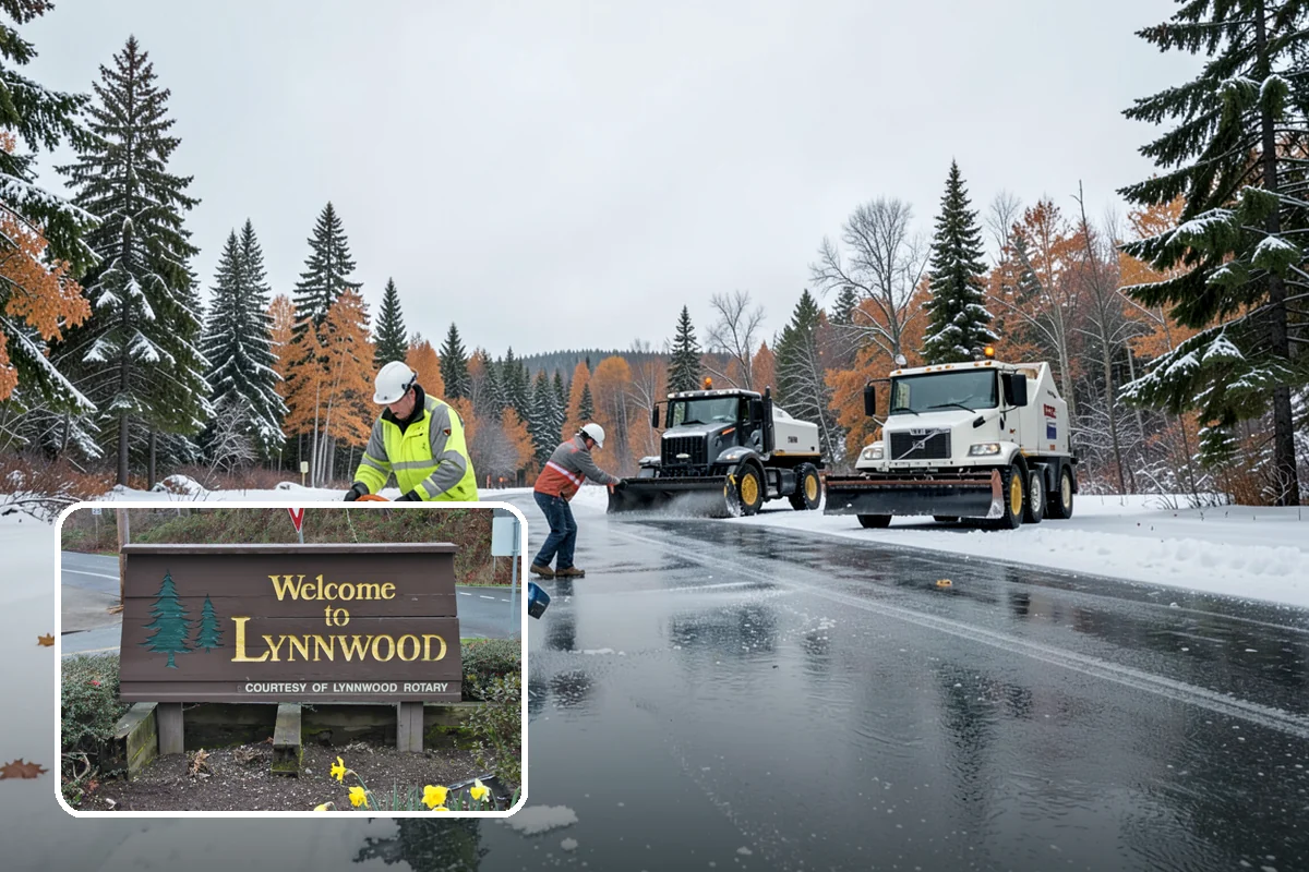 Airport Snow Removal in Lynnwood, Snohomish County, WA - Terminal curbs and passenger drop-offs kept flowing