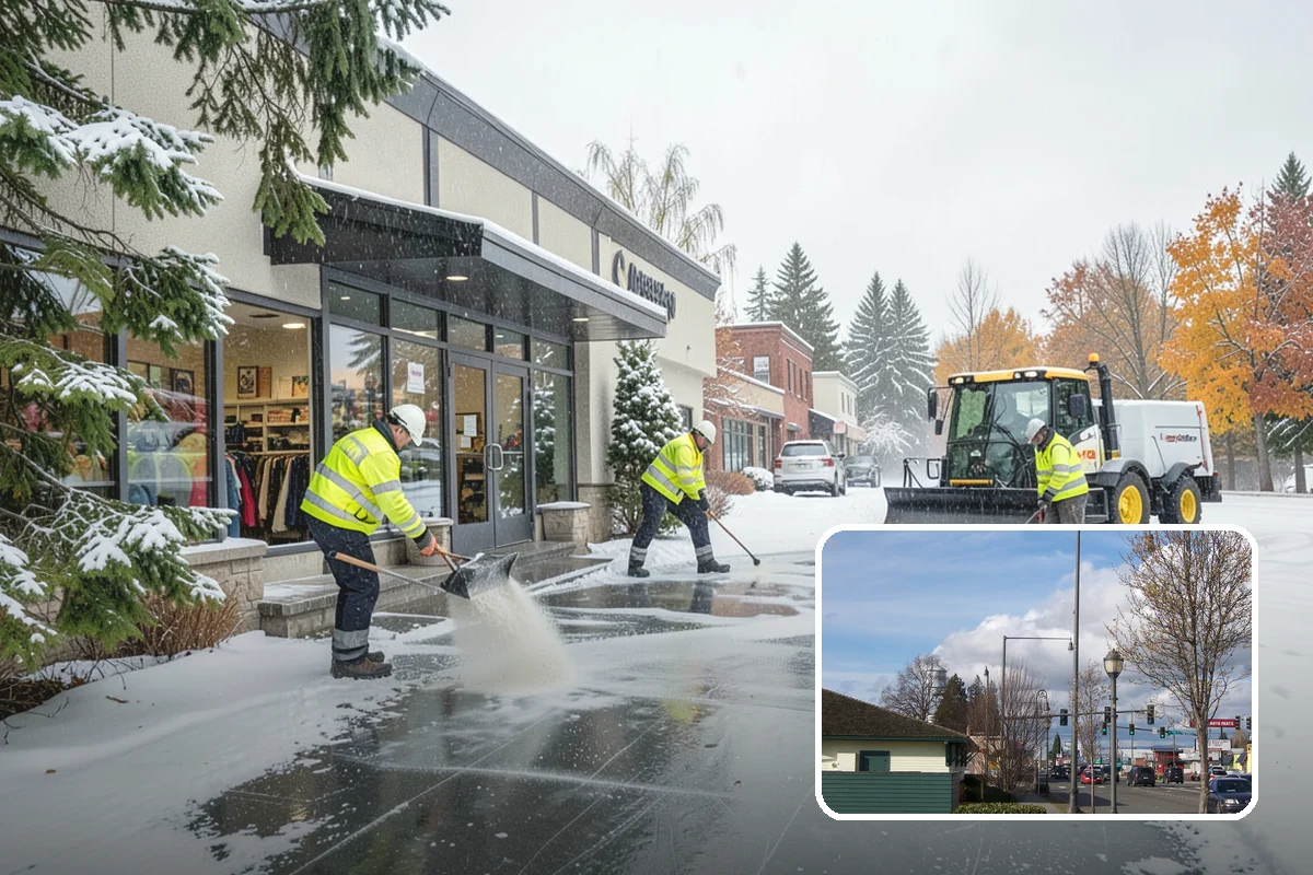 Airport Snow Removal in Marysville, Snohomish County, WA - Terminal curbs and passenger drop-offs kept flowing