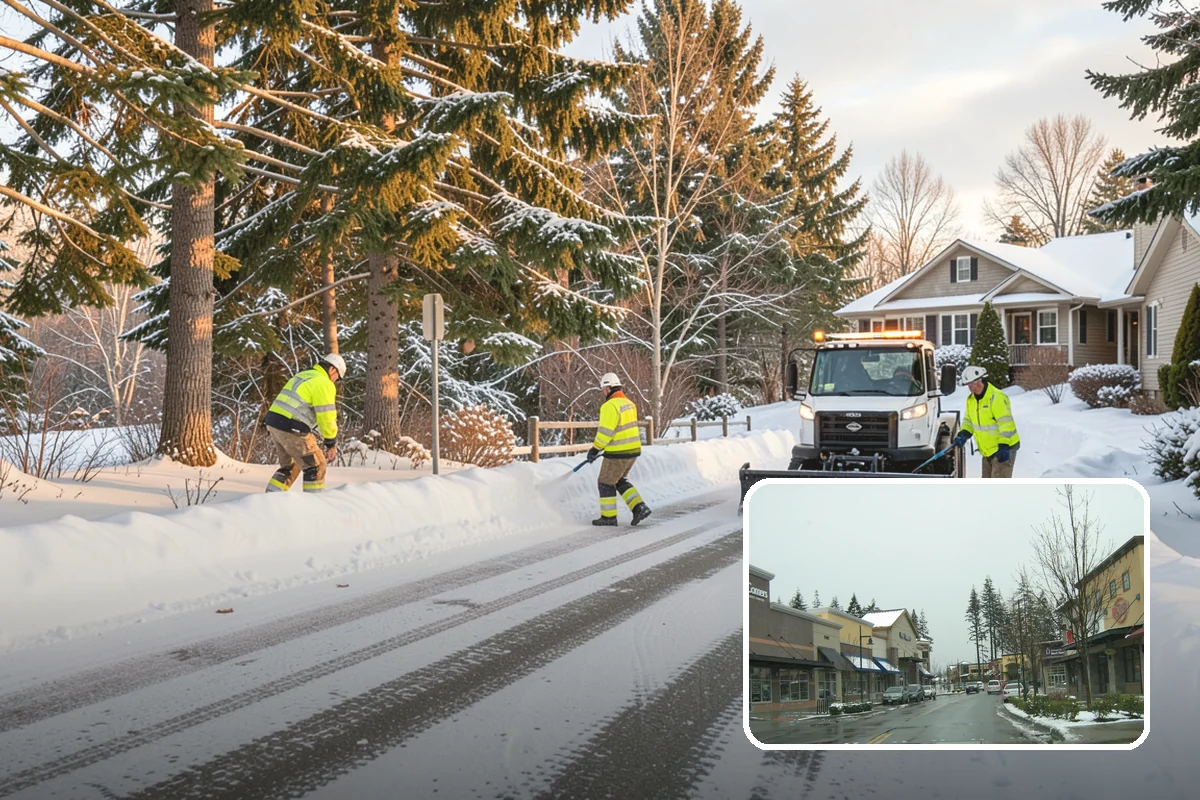 Airport Snow Removal in Mill Creek, Snohomish County, WA - Terminal curbs and passenger drop-offs kept flowing