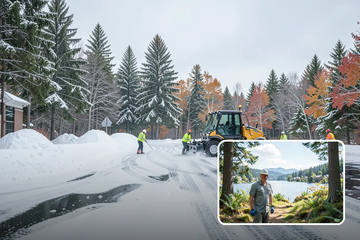 Airport Snow Removal in Milton, King County, WA - Terminal curbs and passenger drop-offs kept flowing