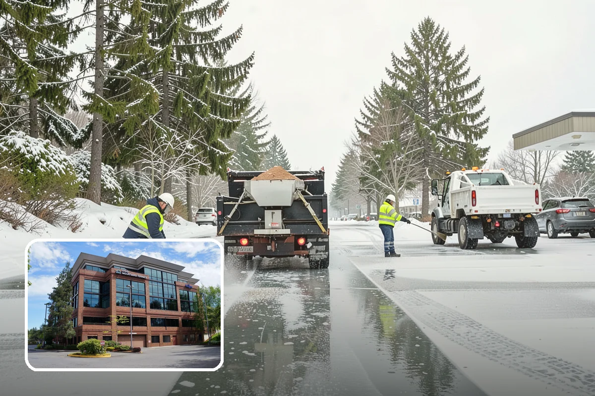Airport Snow Removal in Mountlake Terrace, Snohomish County, WA - Terminal curbs and passenger drop-offs kept flowing