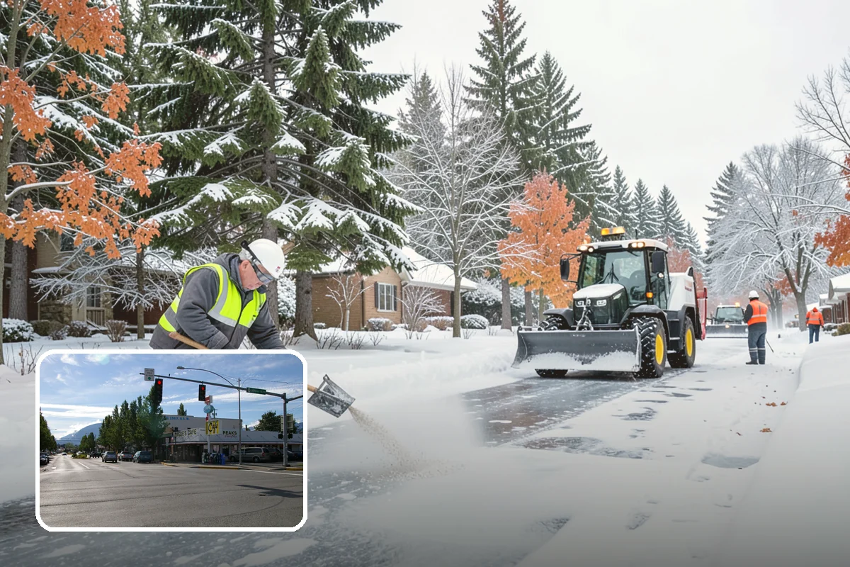 Airport Snow Removal in North Bend, King County, WA - Terminal curbs and passenger drop-offs kept flowing