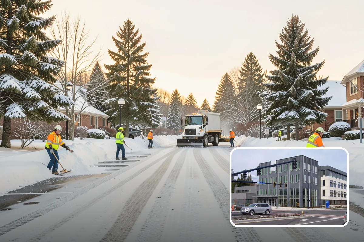 Airport Snow Removal in Shoreline, King County, WA - Terminal curbs and passenger drop-offs kept flowing