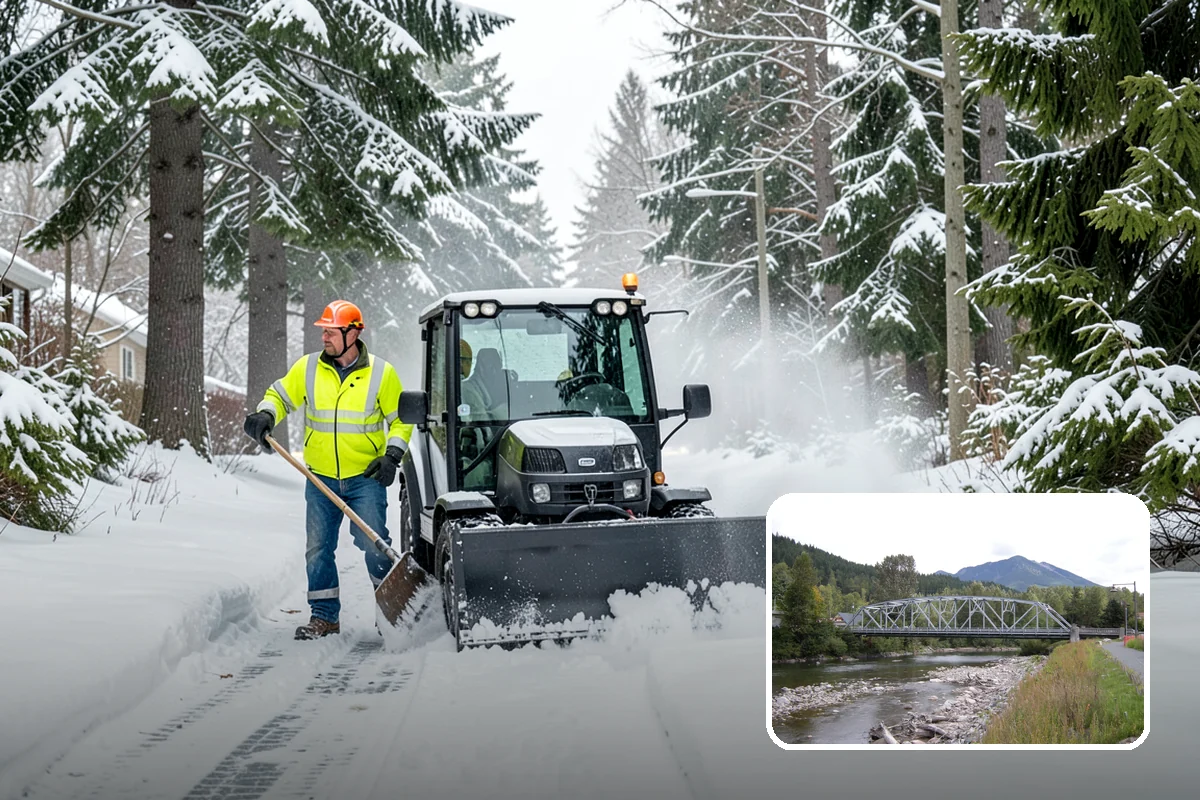 Airport Snow Removal in Skykomish, King County, WA - Terminal curbs and passenger drop-offs kept flowing