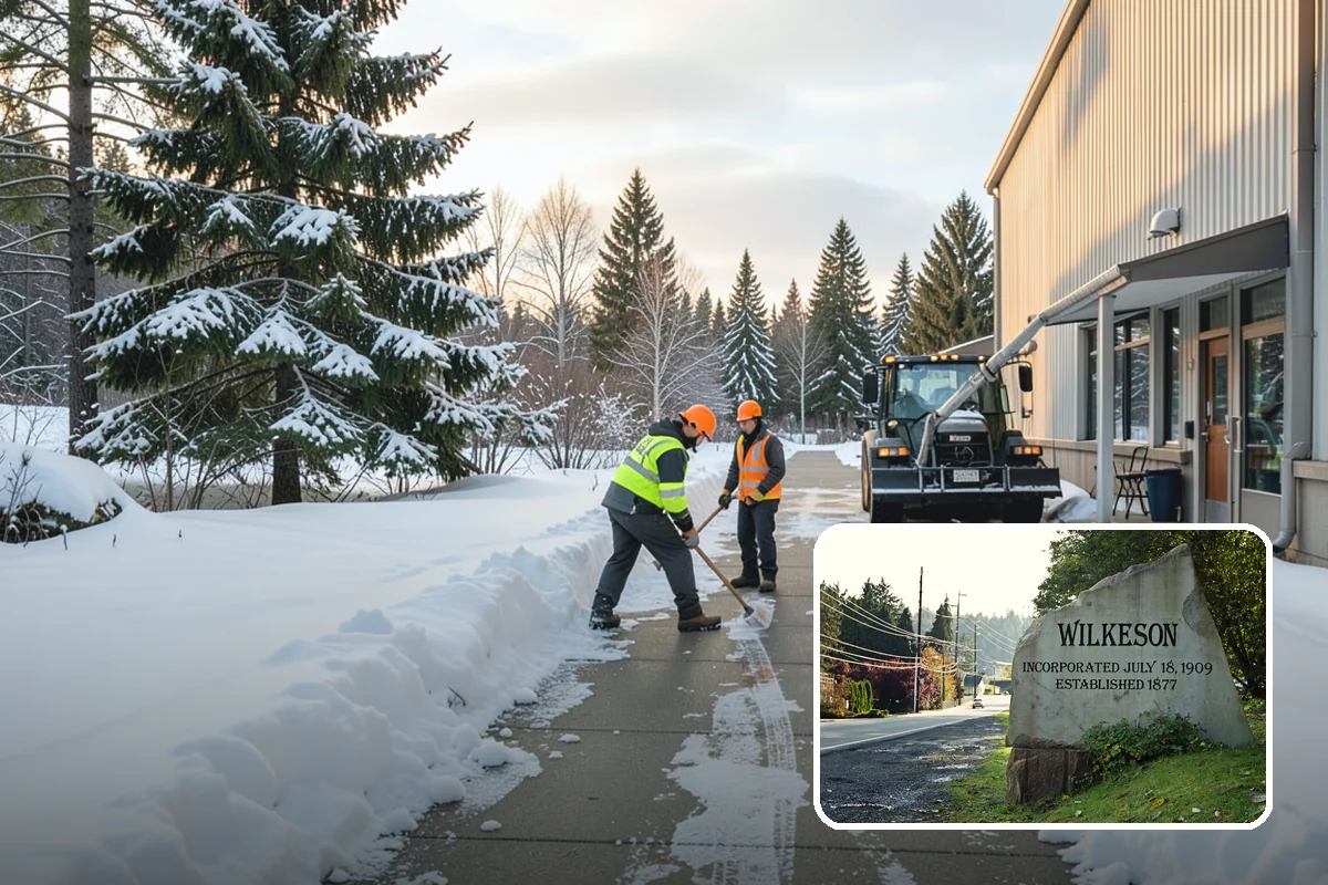 Airport Snow Removal in Wilkeson, Pierce County, WA - Terminal curbs and passenger drop-offs kept flowing