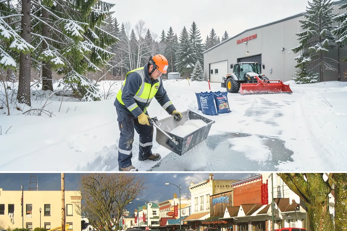 Alleyway Snow Removal in Arlington, Snohomish County, WA - Schedule alley service alongside your storefront clearing whenever lowland snow is forecast, most often December through February.