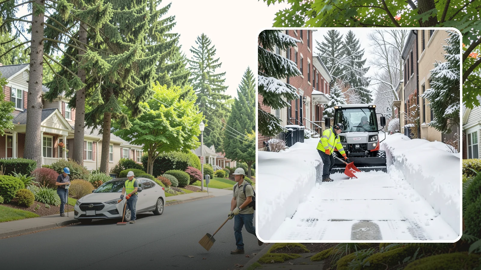 Alleyway Snow Removal in Beaux Arts Village, King County, WA - Clearing of tight urban and residential alleyways that plows cannot easily reach but tenants and trucks still depend on.
