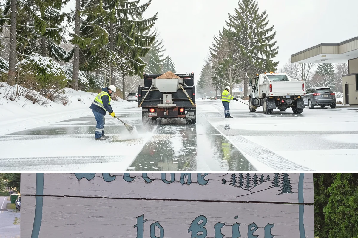 Alleyway Snow Removal in Brier, Snohomish County, WA - Schedule alley service alongside your storefront clearing whenever lowland snow is forecast, most often December through February.