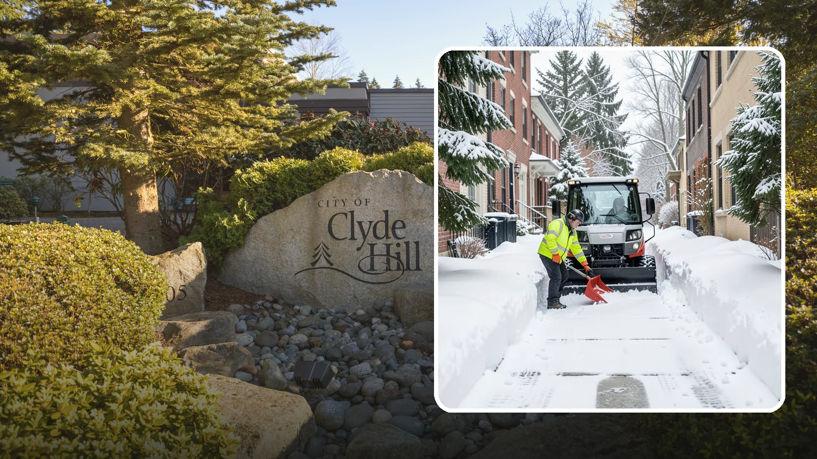 Alleyway Snow Removal in Clyde Hill, King County, WA - Clearing of tight urban and residential alleyways that plows cannot easily reach but tenants and trucks still depend on.