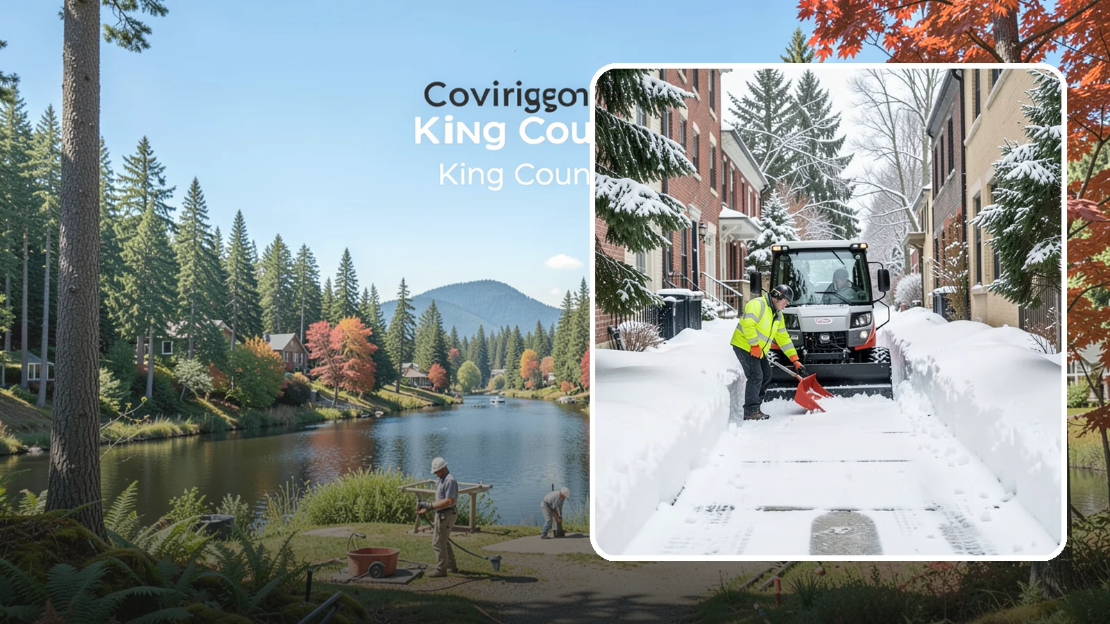 Alleyway Snow Removal in Covington, King County, WA - Clearing of tight urban and residential alleyways that plows cannot easily reach but tenants and trucks still depend on.