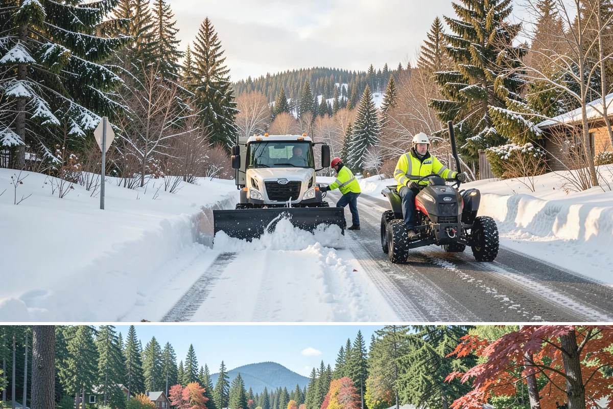 Alleyway Snow Removal in Covington, King County, WA - Schedule alley service alongside your storefront clearing whenever lowland snow is forecast, most often December through February.