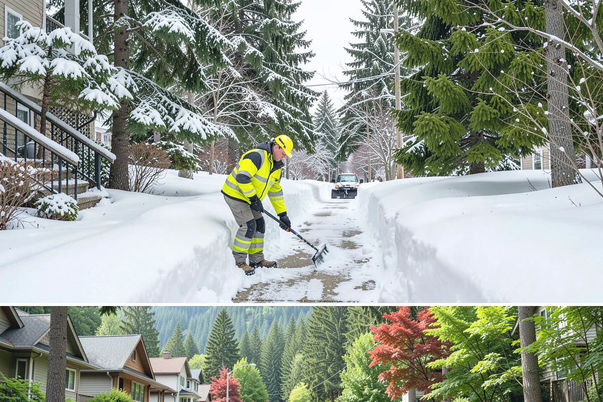 Alleyway Snow Removal in Darrington, Snohomish County, WA - Schedule alley service alongside your storefront clearing whenever lowland snow is forecast, most often December through February.