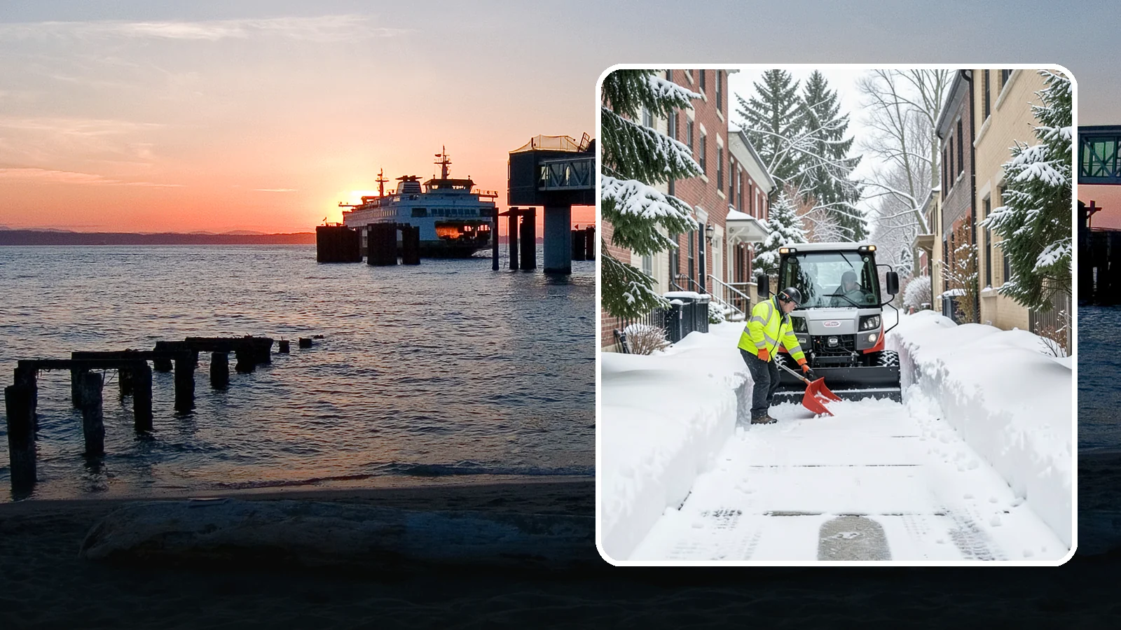 Alleyway Snow Removal in Edmonds, Snohomish County, WA - Clearing of tight urban and residential alleyways that plows cannot easily reach but tenants and trucks still depend on.