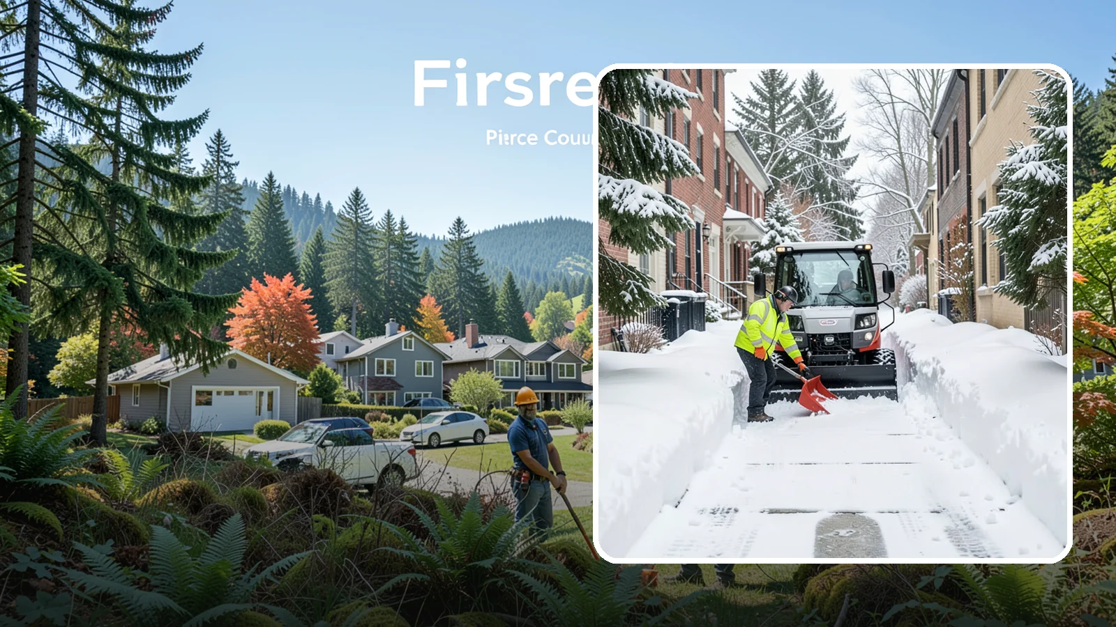 Alleyway Snow Removal in Fircrest, Pierce County, WA - Clearing of tight urban and residential alleyways that plows cannot easily reach but tenants and trucks still depend on.