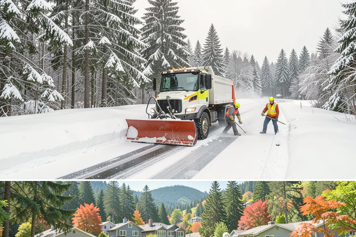 Alleyway Snow Removal in Fircrest, Pierce County, WA - Schedule alley service alongside your storefront clearing whenever lowland snow is forecast, most often December through February.
