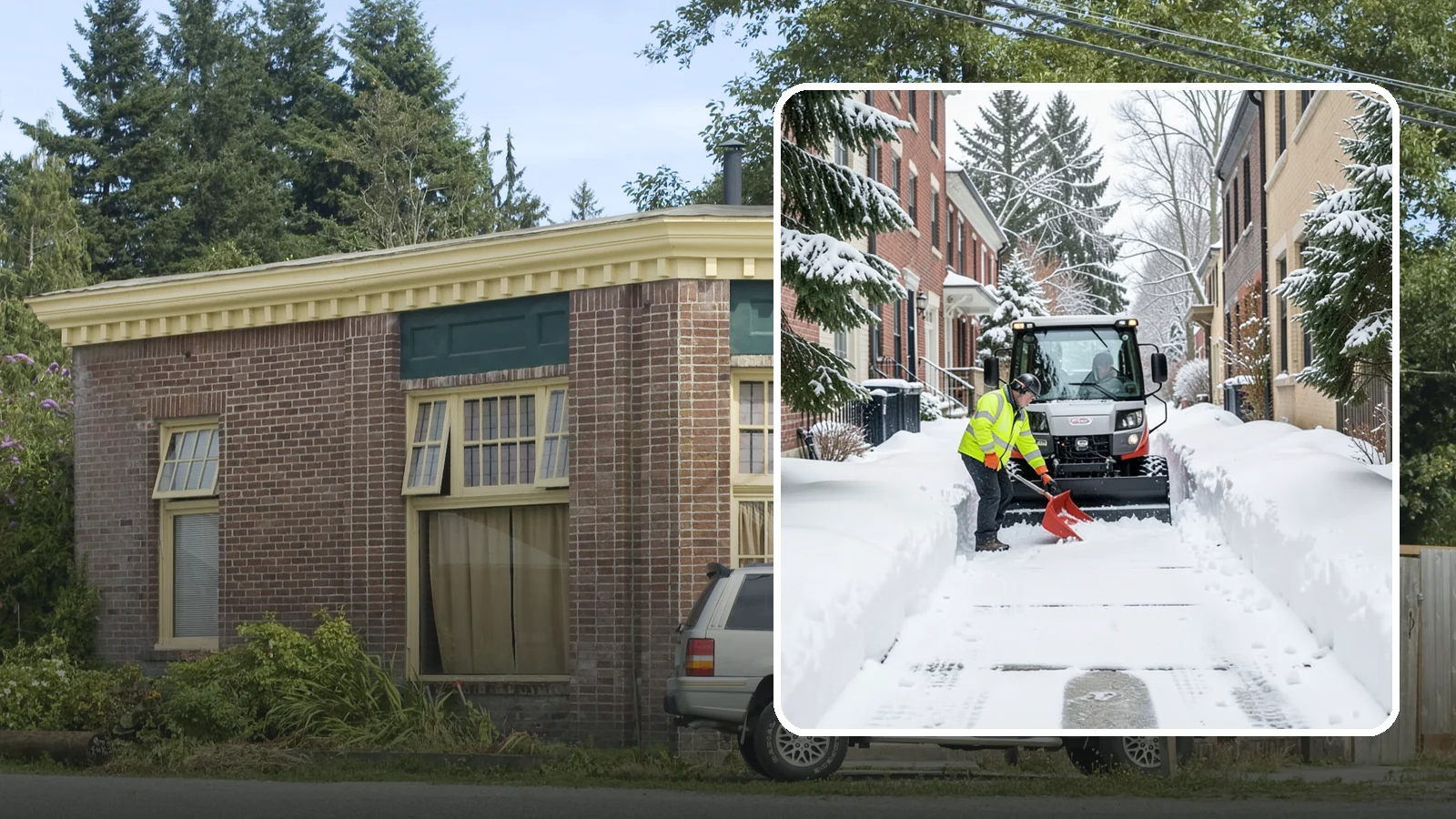 Alleyway Snow Removal in Hamilton, Skagit County, WA - Clearing of tight urban and residential alleyways that plows cannot easily reach but tenants and trucks still depend on.