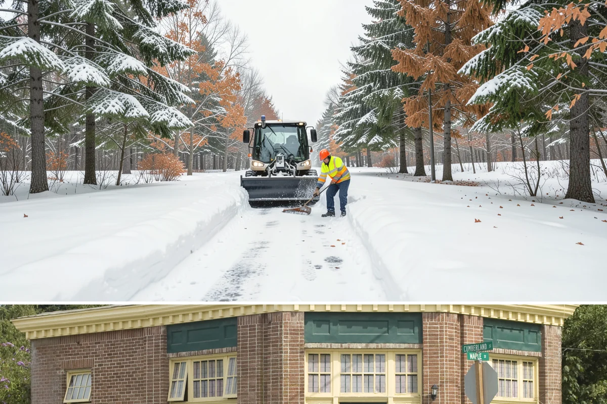 Alleyway Snow Removal in Hamilton, Skagit County, WA - Schedule alley service alongside your storefront clearing whenever lowland snow is forecast, most often December through February.