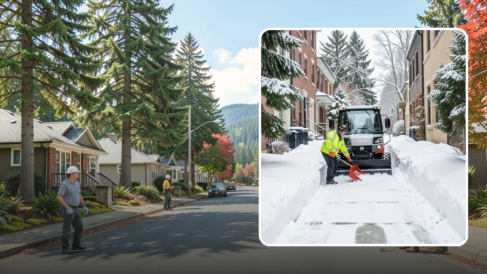 Alleyway Snow Removal in Hunts Point, King County, WA - Clearing of tight urban and residential alleyways that plows cannot easily reach but tenants and trucks still depend on.