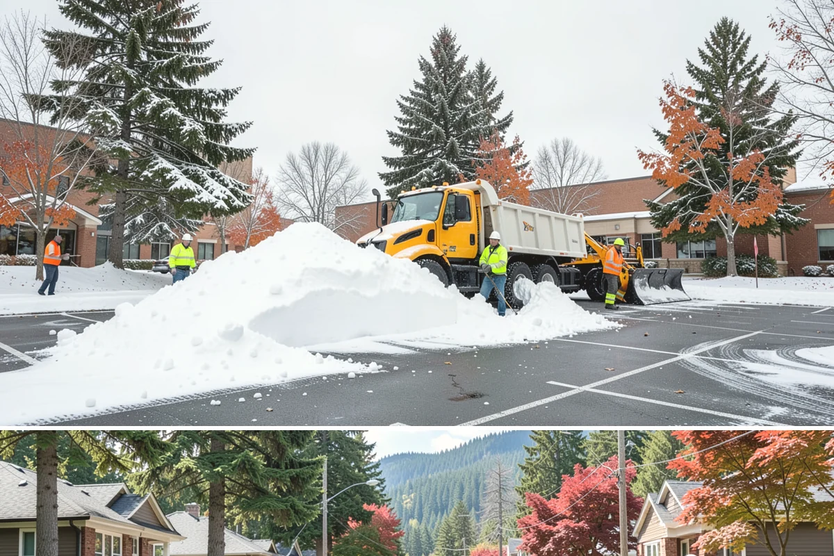 Alleyway Snow Removal in Hunts Point, King County, WA - Schedule alley service alongside your storefront clearing whenever lowland snow is forecast, most often December through February.
