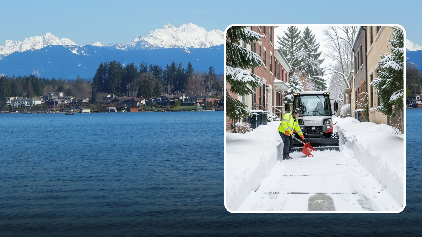 Alleyway Snow Removal in Lake Stevens, Snohomish County, WA - Clearing of tight urban and residential alleyways that plows cannot easily reach but tenants and trucks still depend on.