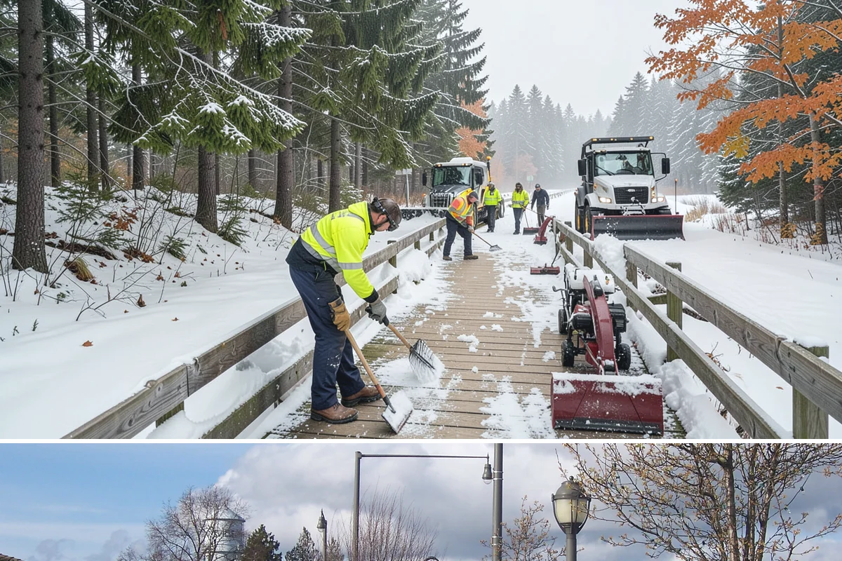 Alleyway Snow Removal in Marysville, Snohomish County, WA - Schedule alley service alongside your storefront clearing whenever lowland snow is forecast, most often December through February.