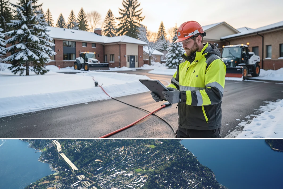 Alleyway Snow Removal in Mercer Island, King County, WA - Schedule alley service alongside your storefront clearing whenever lowland snow is forecast, most often December through February.