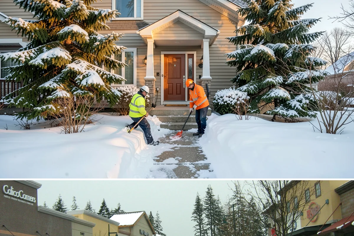 Alleyway Snow Removal in Mill Creek, Snohomish County, WA - Schedule alley service alongside your storefront clearing whenever lowland snow is forecast, most often December through February.