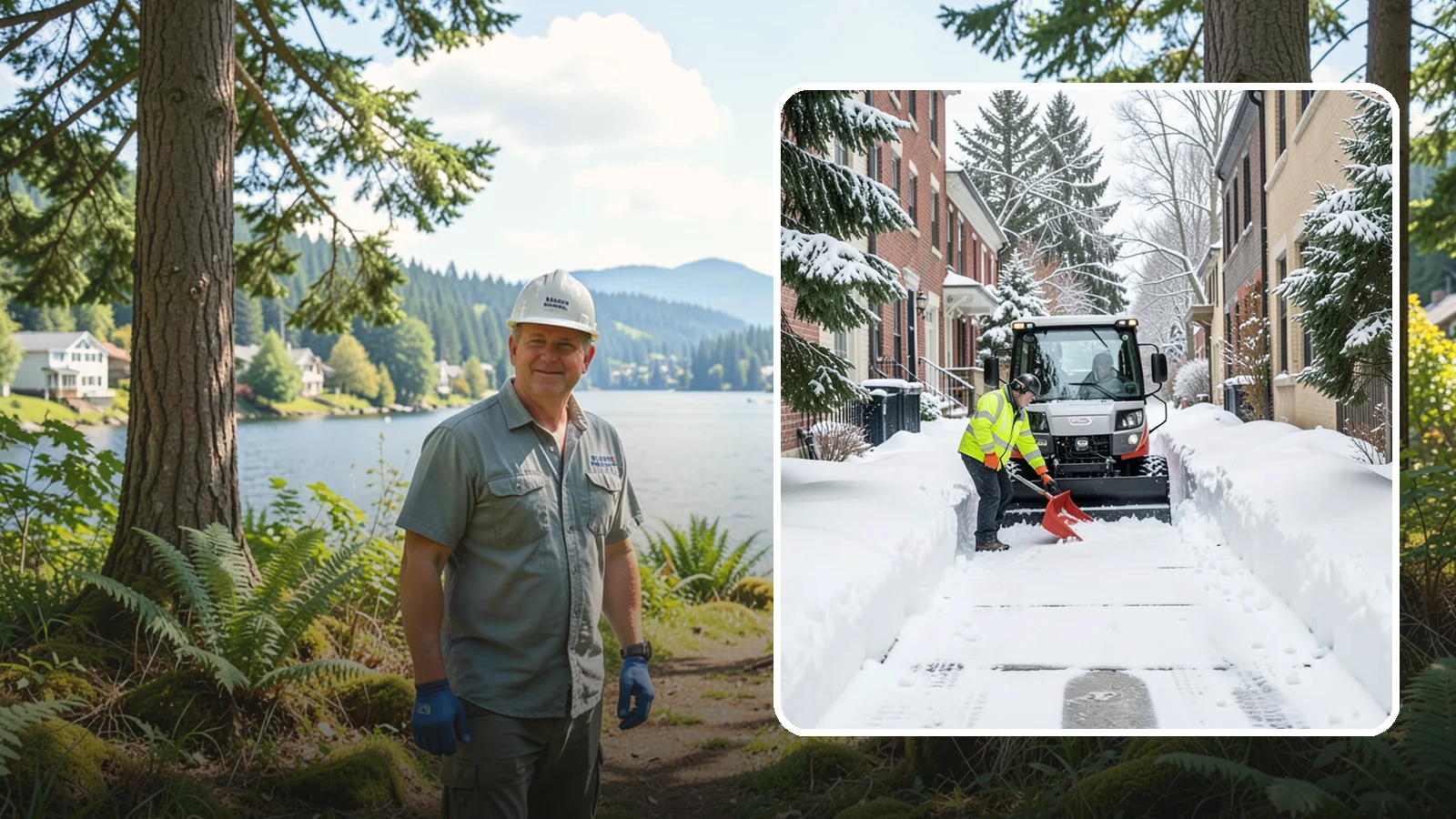 Alleyway Snow Removal in Milton, King County, WA - Clearing of tight urban and residential alleyways that plows cannot easily reach but tenants and trucks still depend on.