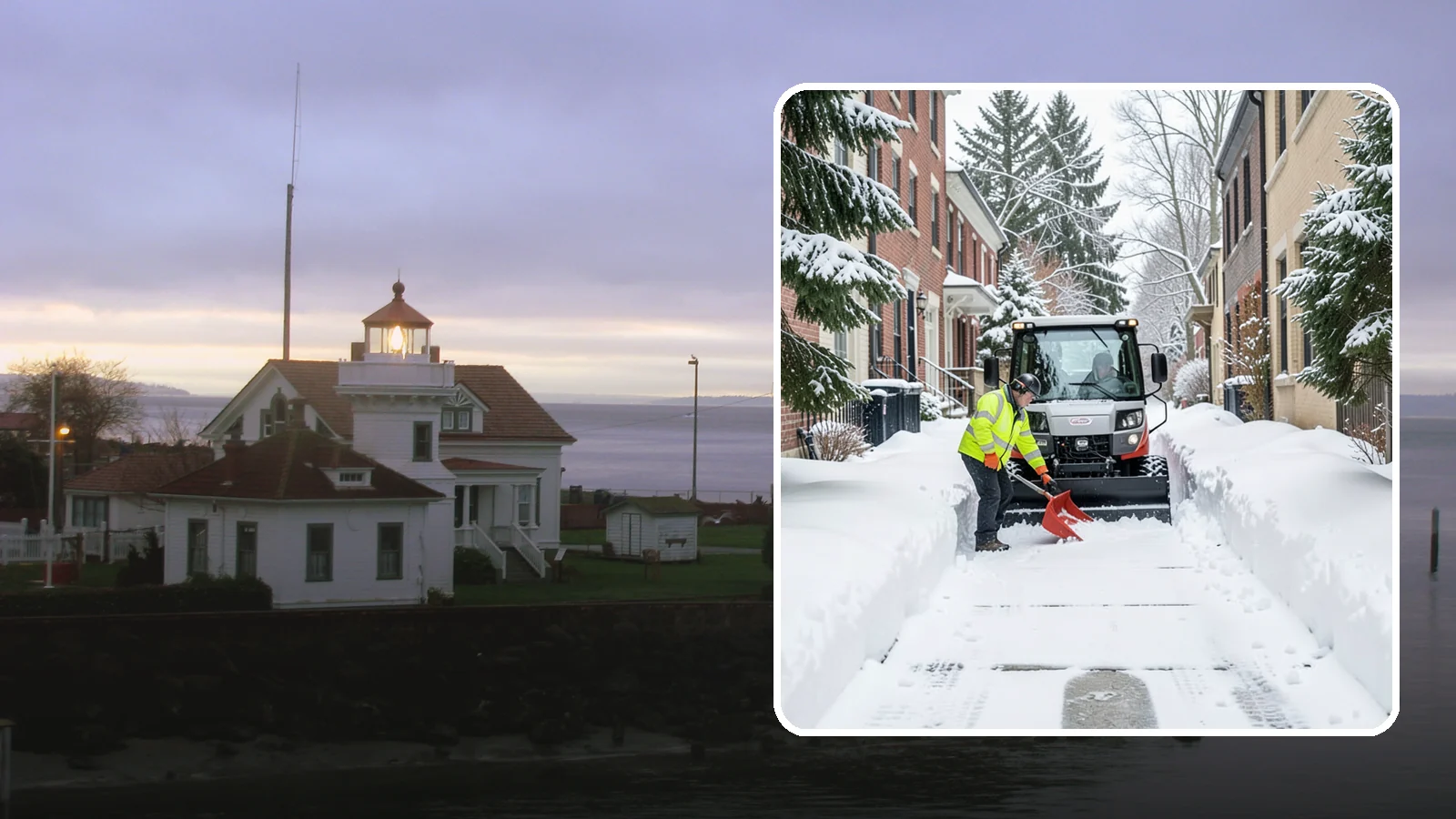 Alleyway Snow Removal in Mukilteo, Snohomish County, WA - Clearing of tight urban and residential alleyways that plows cannot easily reach but tenants and trucks still depend on.