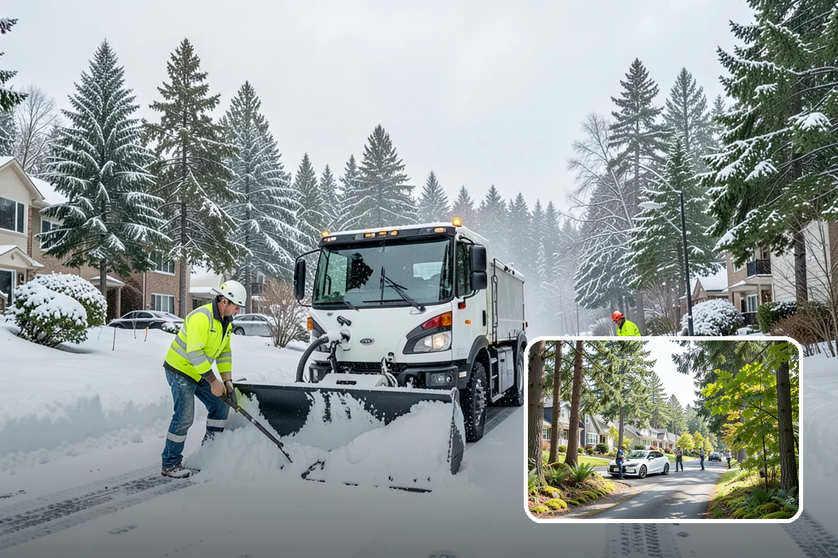 Alleyway Snow Removal in Normandy Park, King County, WA - Reaches tight spaces that full-size plows cannot service