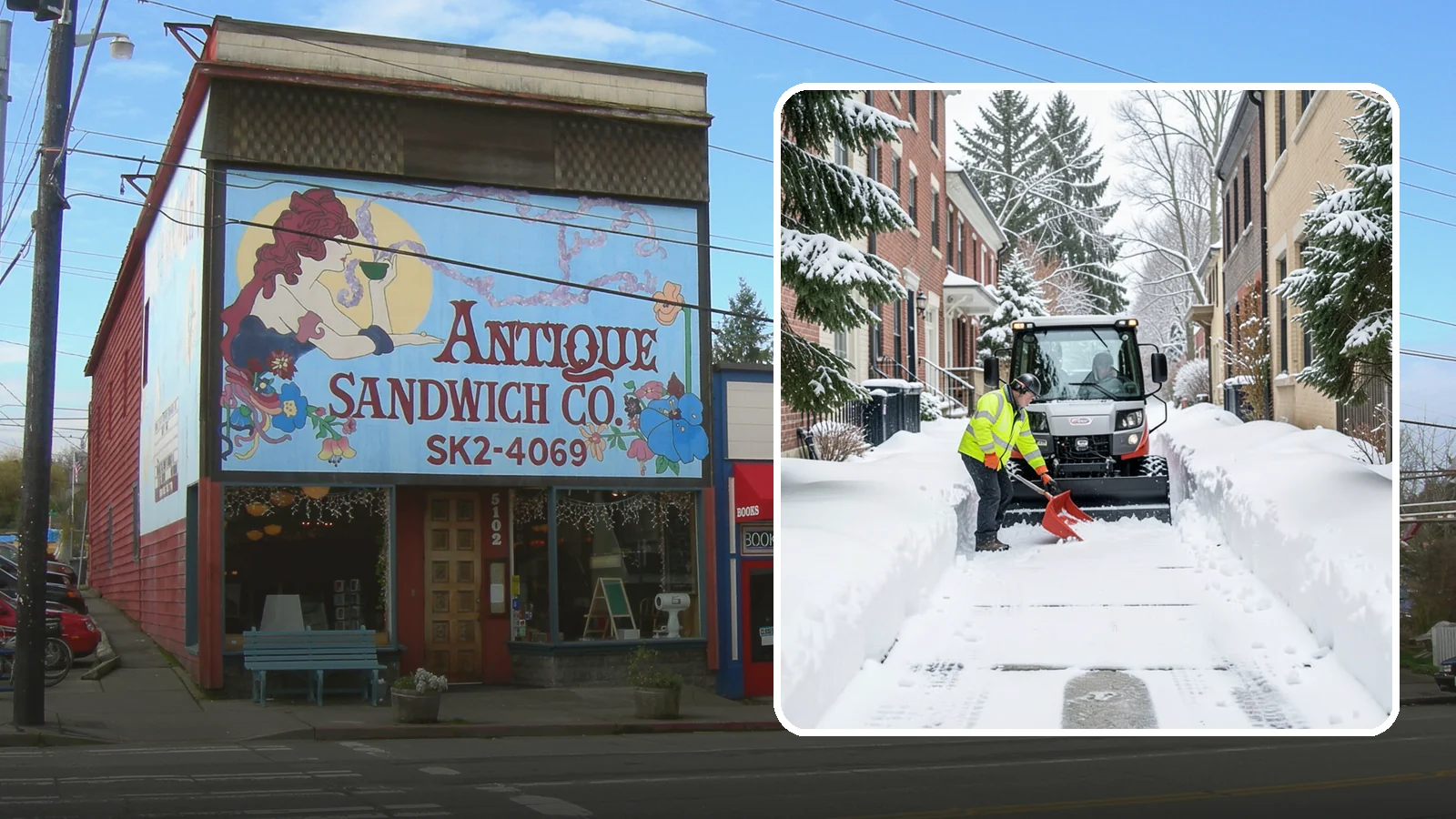 Alleyway Snow Removal in Ruston, Pierce County, WA - Clearing of tight urban and residential alleyways that plows cannot easily reach but tenants and trucks still depend on.