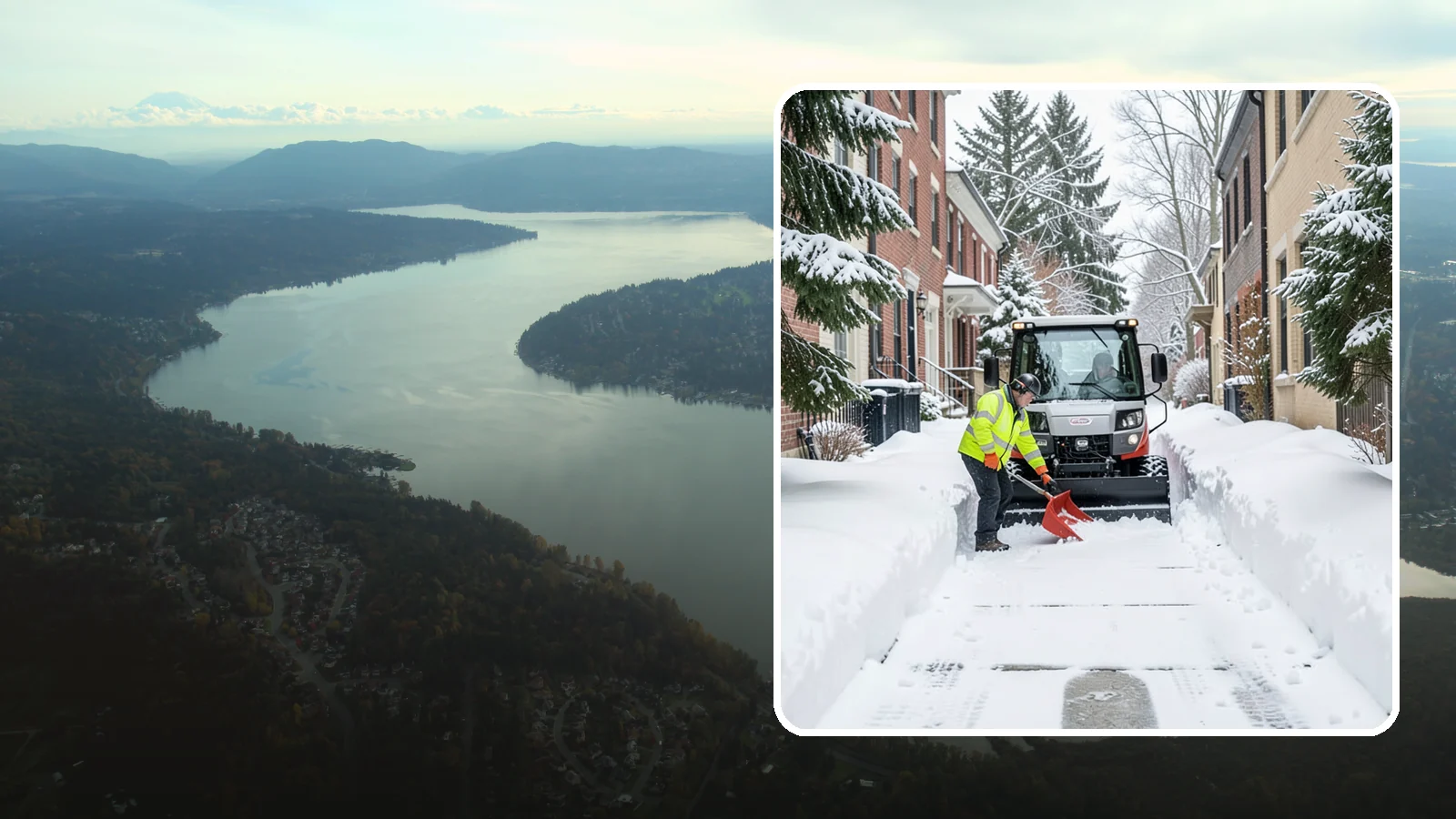 Alleyway Snow Removal in Sammamish, King County, WA - Clearing of tight urban and residential alleyways that plows cannot easily reach but tenants and trucks still depend on.