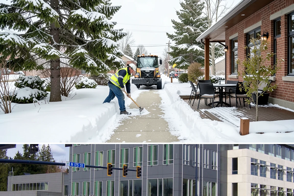 Alleyway Snow Removal in Shoreline, King County, WA - Schedule alley service alongside your storefront clearing whenever lowland snow is forecast, most often December through February.