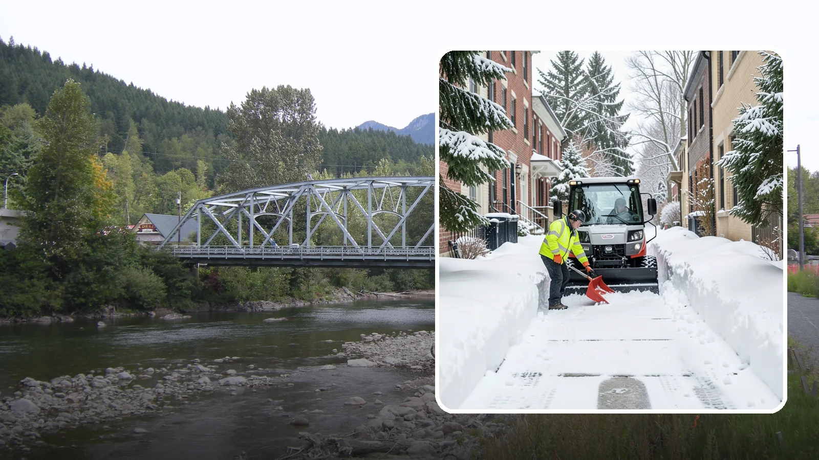 Alleyway Snow Removal in Skykomish, King County, WA - Clearing of tight urban and residential alleyways that plows cannot easily reach but tenants and trucks still depend on.