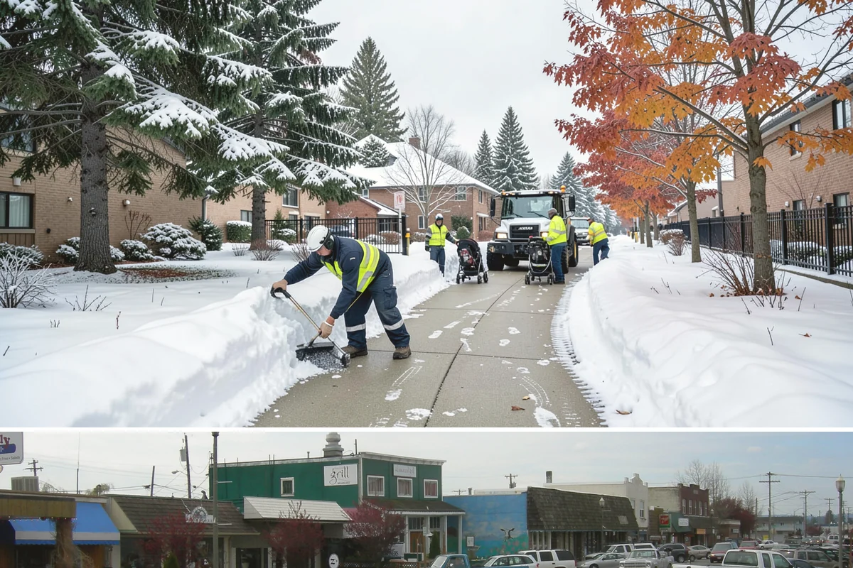 Alleyway Snow Removal in Stanwood, Snohomish County, WA - Schedule alley service alongside your storefront clearing whenever lowland snow is forecast, most often December through February.
