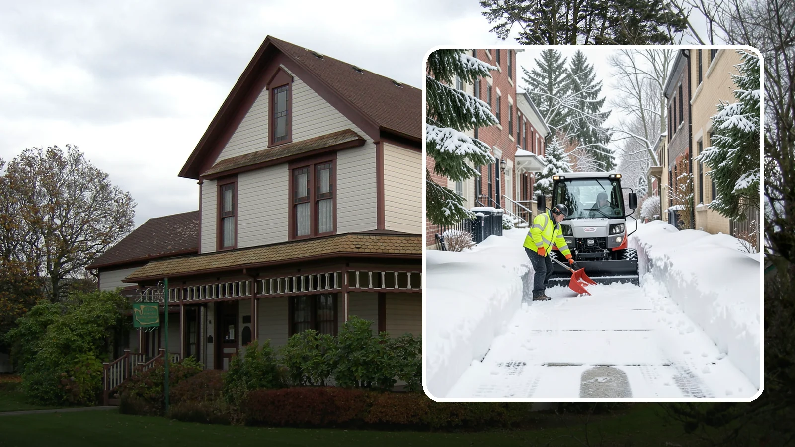 Alleyway Snow Removal in Sumner, Pierce County, WA - Clearing of tight urban and residential alleyways that plows cannot easily reach but tenants and trucks still depend on.