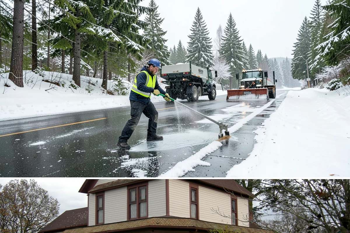 Alleyway Snow Removal in Sumner, Pierce County, WA - Schedule alley service alongside your storefront clearing whenever lowland snow is forecast, most often December through February.
