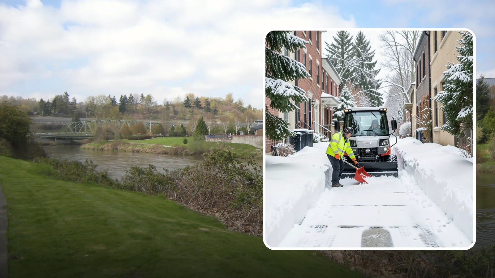 Alleyway Snow Removal in Tukwila, King County, WA - Clearing of tight urban and residential alleyways that plows cannot easily reach but tenants and trucks still depend on.