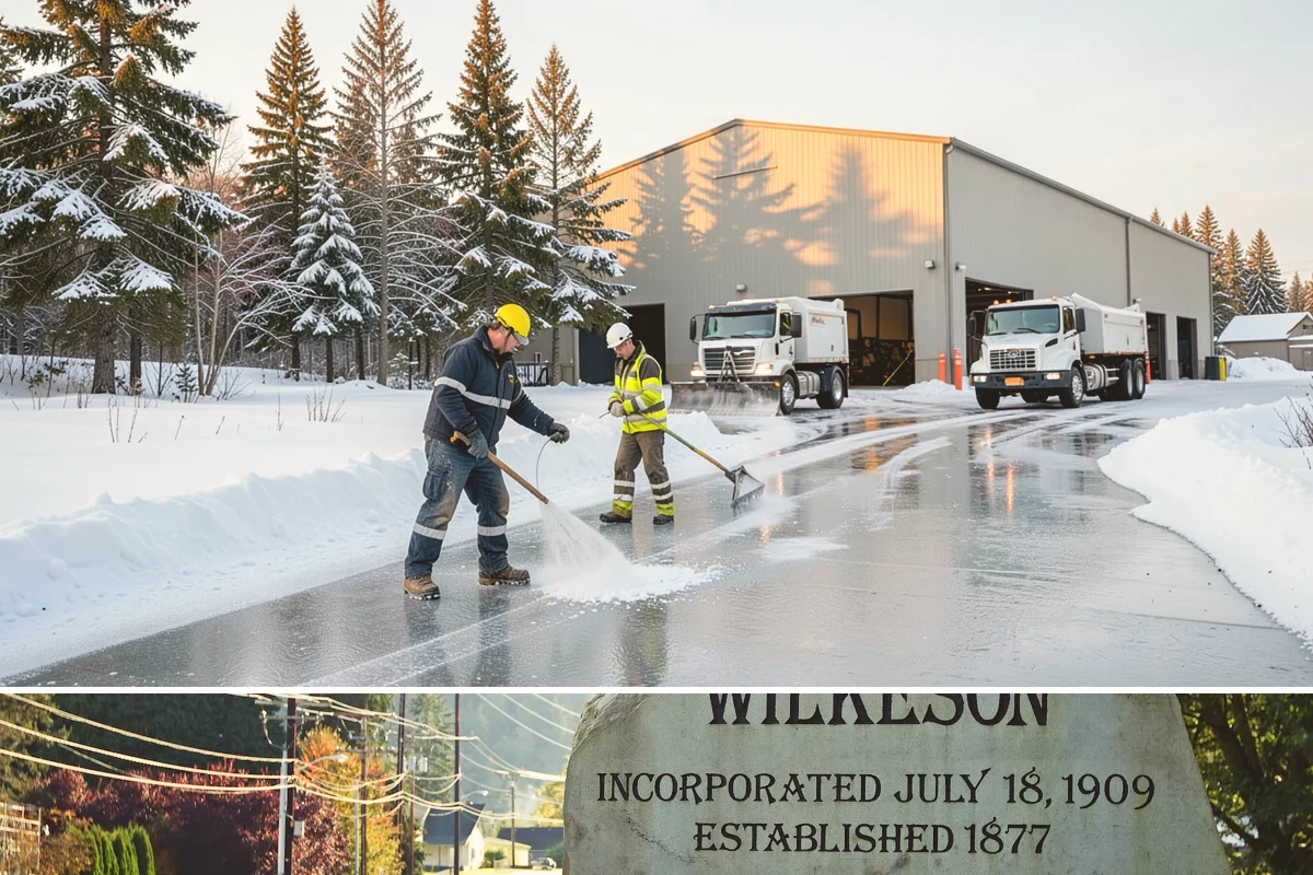 Alleyway Snow Removal in Wilkeson, Pierce County, WA - Schedule alley service alongside your storefront clearing whenever lowland snow is forecast, most often December through February.